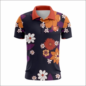 Camisetas de polo de golf informales unisex de talla grande con estampado floral, jersey de tela con cierre de botones, manga corta cómoda que absorbe la humedad - Product Image 5