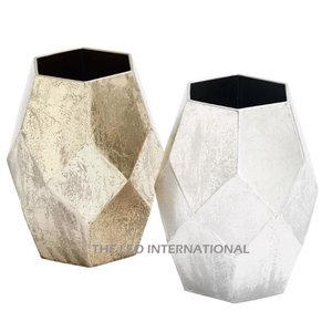 Florero chapado en oro Aluminio Metal Único Hecho a mano Moda Lujo Costero Florero de hierro - Product Image 4