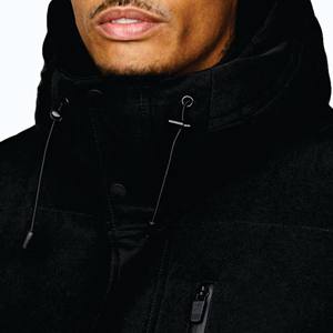 100% Polyester X2 Polar <b>Fleece</b> <b>Black</b> Full Zip Ice Tech Puffer Coat Fully Padded For Comfort and Warmth - Product Image 2