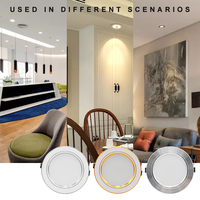 Nouveau LED Downlight Encastré Rond Or Plafonnier 5W 9W 12W 15W 18W Blanc Chaud Blanc Aluminium LED Down Lamp Ultra Mince