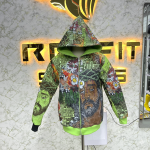 Sudadera con Capucha Personalizada de Alta Calidad, la Más Demandada, con Cremallera, Estampado en Serigrafía, Pedrería, Fabricada en Fábrica, Precio Económico, para Hombre - Product Image 3