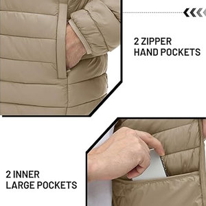 Chaqueta Acolchada Ligera y Aislante para Hombre, Abrigo Cálido y Acogedor para Clima Frío, Colores Personalizados, Bordado, Serigrafía - Product Image 4