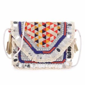 Sacs perlés Banjara Boho légers avec broderie de perles, pompons et décorations florales – Accessoire de mode élégant avec doublure en PVC - Product Image 4