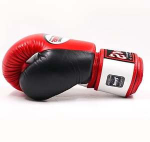 OEM Design Leather Boxing Gloves-Lightweight Breathable <b>Hand</b> <b>Grips</b> Hook Loop Closure for Sanda Training Outdoor Use Red White - Product Image 6