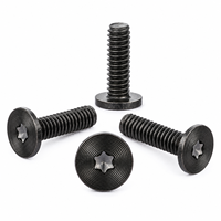 Sekrup Torx Kepala Rendah Mikro Kustom Bulat M0.8 M1 Baja Tahan Karat Hitam Pola CD Produsen Sekrup untuk Peralatan Presisi