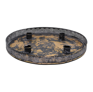 Soporte de Adviento de hierro de diseño único Acabado en bronce para uso Fiesta de Navidad Iluminación Decoración Portavelas Hecho a mano - Product Image 2