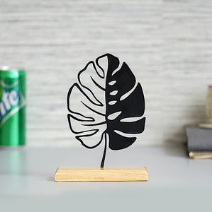 Mesa de hoja de Metal única de latón AK, acabado con recubrimiento de polvo negro, pieza decorativa moderna para decoración del hogar/Decoración de Hotel - Product Image 2