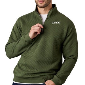 Sweat-shirt pour hommes à manches longues avec logo personnalisé, design matelassé, vêtements décontractés, couleur unie, pour les acheteurs en gros, prix avantageux, 2026 - Product Image 1