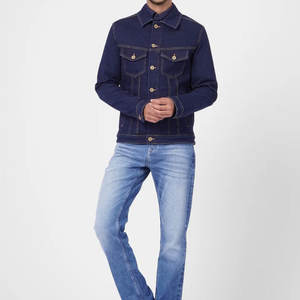 Nouvelle arrivée 2025 vestes en jean bleu pour hommes conception personnalisée disponible en gros Streetwear mode Service OEM - Product Image 1