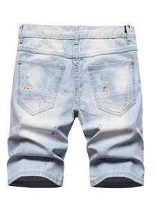 2023 été mode hommes Denim Shorts respirant séchage rapide déchiré conception lavage léger taille moyenne Cargo Shorts tenue décontracté - Product Image 2