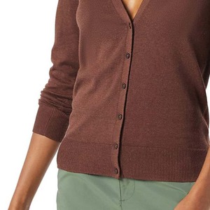 Wholesale Custom OEM ODM Acrylic Cotton Knitted Varsity <b>Light</b> weigh <b>Cardigan</b> Sweater <b>for</b> <b>Woman</b> - Product Image 3