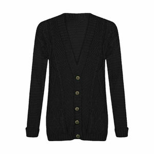 High Quality Custom Made Women's V-neck <b>Cardigan</b> <b>Sweaters</b> Breathable Anti-Wrinkle Button Front Wool Casual Long Sleeve <b>Sweater</b> - Product Image 6