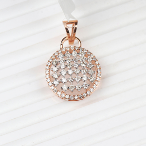 Pendentif de luxe fait main en or rose 14 carats avec diamant rond brillant certifié GIA, serti à griffes, pour femme - Vente en gros - Product Image 2