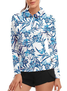 Golf de mujer bordado personalizado para Polos, camiseta informal de negocios, manga larga, tejido de punto transpirable, estampado solar sólido - Product Image 5