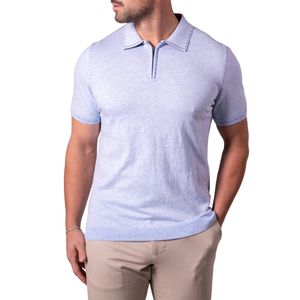 เสื้อเชิ้ตผู้ชายแบบลำลอง แขนสั้น คอปก ลายเรียบ ปักโลโก้ได้ ผลิตจากผ้าถักผสมคอตตอนและสแปนเด็กซ์ ระบายอากาศได้ดี สวมใส่สบาย - Product Image 2