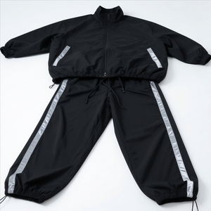 Chándal Unisex Negro de Manga Larga con Cierre de Cremallera, Transpirable, Informal, Deportivo, Holgado, para Primavera, Diseño de Color Sólido - Product Image 6