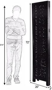 Cloison de séparation en bois pour salons/Séparateur d'écran en bois et cloison de séparation 3 panneaux pour salon/chambre/bureau/restaurant - Product Image 3