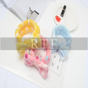 Women's Striped <b>Elastic</b> <b>Headband</b> with Bowknot Polyester Spandex Customizable Size & Design for Makeup Face Washing RAW to FINE - Product Image 4