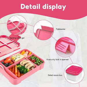 Elegante Lonchera Japonesa Bento para Adultos y Adolescentes, Capacidad de 200 ml, con Compartimentos Calentables y Conservables para el Trabajo, con Tapas - Product Image 6