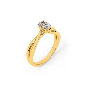 Anillo de diamante cultivado en laboratorio de 0,30 quilates VS1 claridad 14K oro amarillo banda de compromiso joyería de oro blanco - Product Image 2