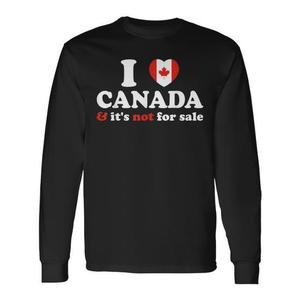 Camiseta de manga larga con corazón de la bandera canadiense, I Love Canada Not For Sale - Product Image 1