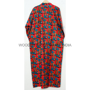 Kimono en fibre naturelle Coton pour la respirabilité et le confort Kimono à encolure en V avec design simple et imprimé floral pour une tenue décontractée - Product Image 6