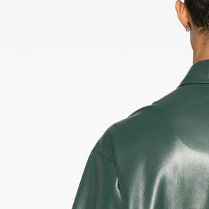 Chemises en cuir décontractées pour hommes de haute qualité, best-sellers, avec logo personnalisé, design personnalisé, manches courtes, couleur unie, pour la vente d'hiver - Product Image 6