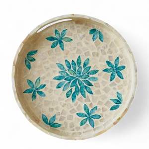 ถาดเสิร์ฟทำมือจากเปลือกหอยมุก ถาดตกแต่งฝังเปลือกหอยธรรมชาติ เป็นมิตรกับสิ่งแวดล้อม สำหรับใช้ในบ้าน - Product Image 3