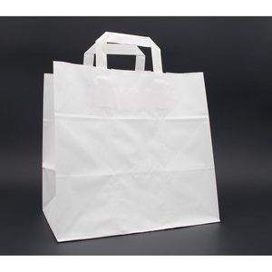 Borse in carta per pasticceria bianche 26+17x25cm - Product Image 1