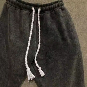 Pantalones de chándal para hombre de alta calidad, logotipo impreso personalizado, elástico acampanado con cordón, pantalones holgados de poliéster - Product Image 2