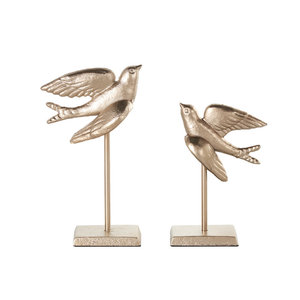 Venta caliente escultura de pájaros de Metal decorativa alta demanda decoración del hogar y decoración de Navidad uso juego de pájaros de aluminio chapado en oro - Product Image 1