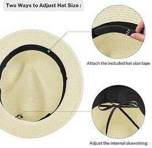Sombrero de Paja de Rafia Unisex de Moda para el Sol y la Playa, Estilo Retro, para Viajes, Negocios y Actividades al Aire Libre - Product Image 4