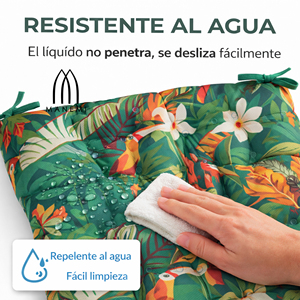 Cuscini per sedie idrorepellenti 40x40x5 cm, facili da pulire con cinghie di fissaggio, per campeggio e uso interno/esterno per tutte le stagioni - Product Image 6