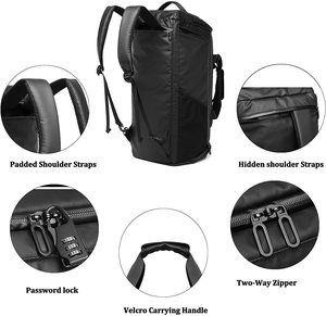 Sac de sport en nylon imperméable, sacs de voyage de sport, logo personnalisé, week-end, avec compartiment à chaussures, pliable, 30-40L, en solde - Product Image 4