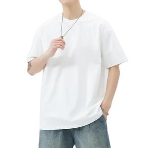 Camiseta de Algodón de Manga Corta para Hombre, Verano 2026, Estilo Americano, Cuello Redondo, Ajuste Holgado, Capa Base Interior de Manga Larga - Product Image 1