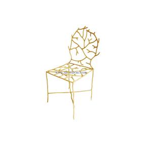 Sillas de aluminio chapadas en oro para interiores y exteriores, decoración Vintage, diseño de lujo, muebles de Hotel hechos a mano, sillas para suministro - Product Image 1