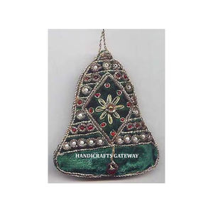 เครื่องประดับตกแต่งต้นคริสต์มาสทำมือสวยงามสำหรับแขวนบนต้นไม้รูประฆังใช้สำหรับตกแต่งผู้ผลิตอินเดีย - Product Image 1