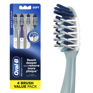 Brosses à dents électriques rechargeables Oral-B Pro Clean Cross Action à ultrasons, poils moyens, étanches IPx4, 2 modes - Lot de 4 - Product Image 4