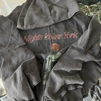 Yingling Sweat à capuche court zippé unisexe, coupe ample, personnalisé, effet vintage délavé et vieilli, imprimé et brodé, grammage lourd, style streetwear pour homme