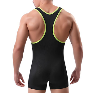 Wholesale Custom Lightweight Knitted Fitness Wear Wrestling <b>Singlets</b> <b>Men</b> Quick Dry Breathable Fabric Casual Plus Size Design - Product Image 3