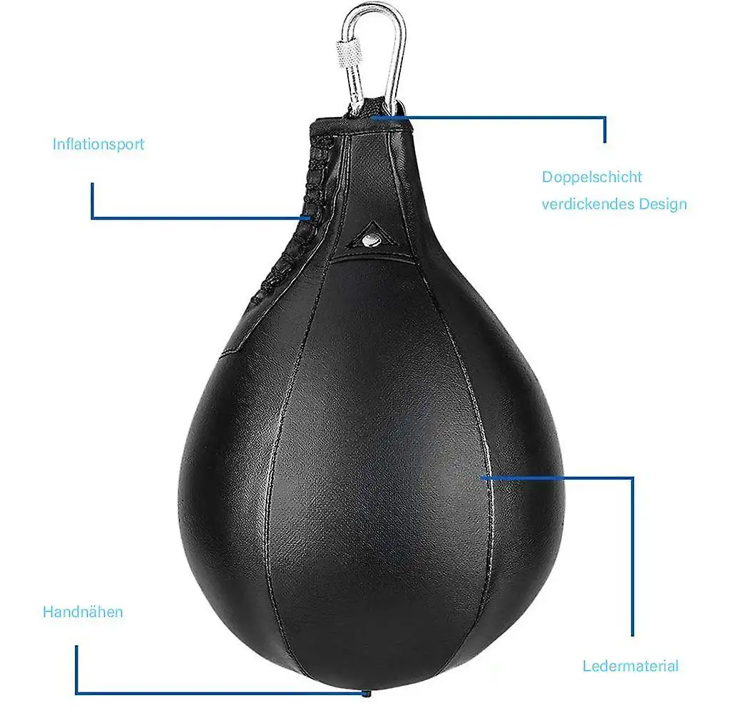 Bolsa de boxeo en forma de pera PU cuero punzonado entrenamiento velocidad pelota entrenamiento pelota boxeo transpirable y secado rápido velocidad pelota