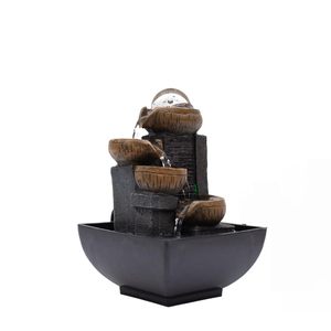 Fontaine de table Mini cascade d'intérieur 4 niveaux relaxante <span class=keywords><strong>avec</strong></span> lumières colorées et boules à bulles - Product Image 2