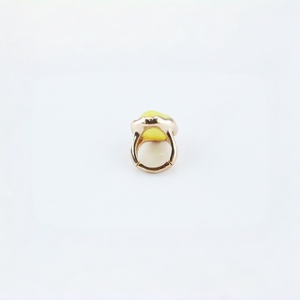 Trendy Yellow Stone Gemstone <b>Statement</b> <b>Ring</b> Gold Plated Alloy for Women Party Jewelry - Product Image 3