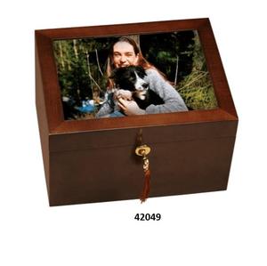 โกศไม้แท้สีน้ำตาลสำหรับผู้ใหญ่พร้อมถุงกำมะหยี่ - Product Image 5