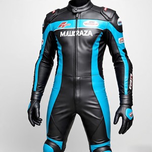Combinaison de course de moto en cuir sur mesure, taille personnalisée, conception et coloriage, armure CE, coupe pré-incurvée, point triple - Product Image 3