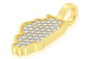 เครื่องประดับประณีตปรับแต่งได้ตามต้องการจี้แผนที่รัฐอิลลินอยส์ทองคำ14K พร้อมเพชรธรรมชาติของขวัญอัญมณีคุณภาพสูง - Product Image 4