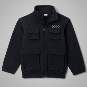 Vêtement décontracté avec poches et col montant, veste en polaire pour garçons à prix avantageux avec logo personnalisé, prix de gros pour les acheteurs en gros - Product Image 1
