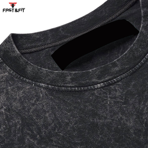 T-shirt lavé à l'acide de haute qualité pour hommes Nouveau design 100% haut uni en coton - Product Image 5