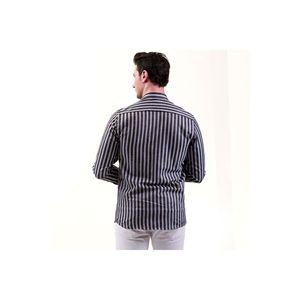 เสื้อทรงพอดีตัวขนก้างปลาสีดำสีเทามีกระเป๋าสำหรับฤดูหนาว - Product Image 4