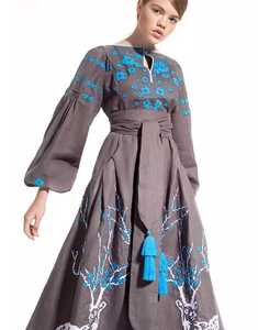 ชุดเดรสผู้หญิงยูเครนไซส์อเมริกัน,ชุดแม็กซี่ผ้าฝ้าย100% สำหรับฤดูร้อนชุดเดรสปักลายสไตล์โบโฮสำหรับสุภาพสตรี - Product Image 3